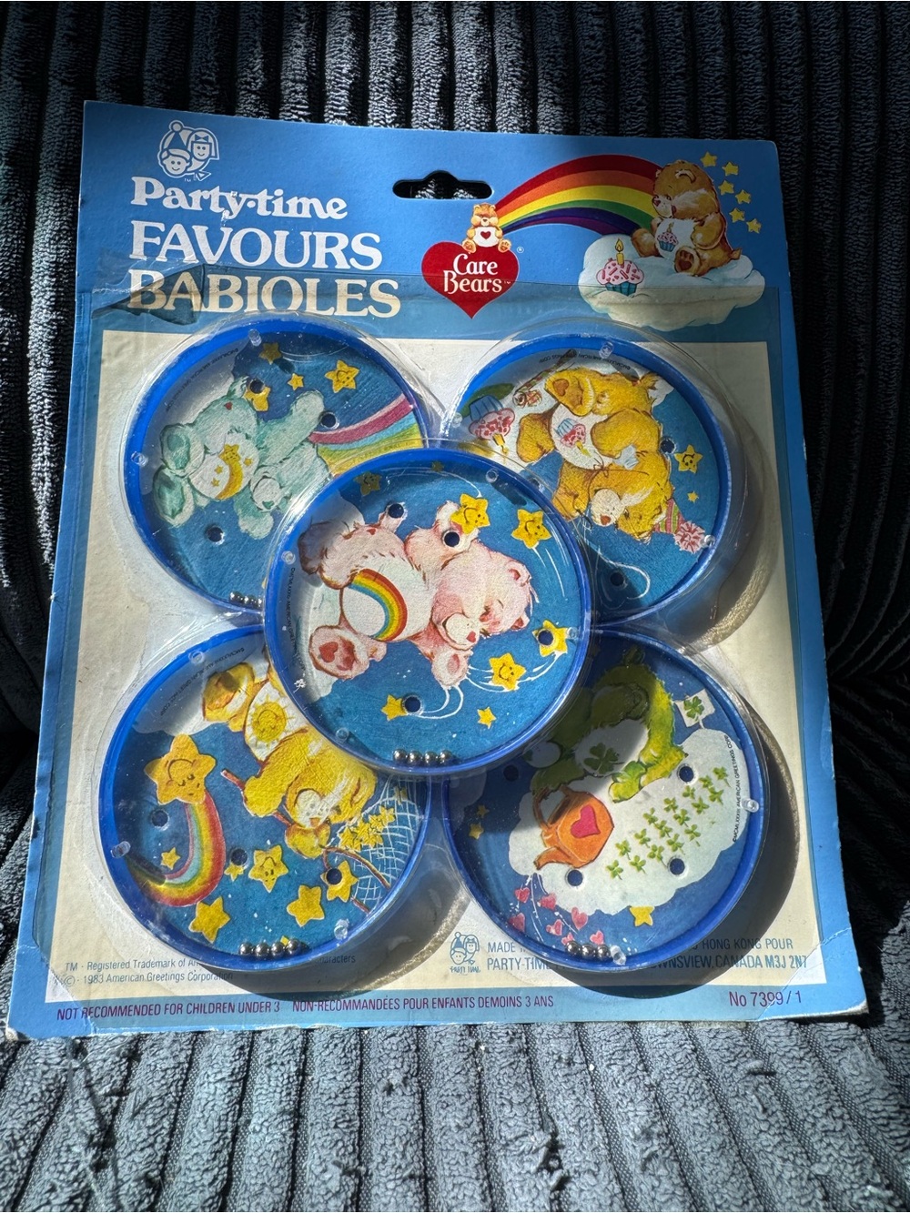 Vintage 1983 Care Bears Party Time Favours Ball Maze Puzzles 5 Pack Sealed NIP